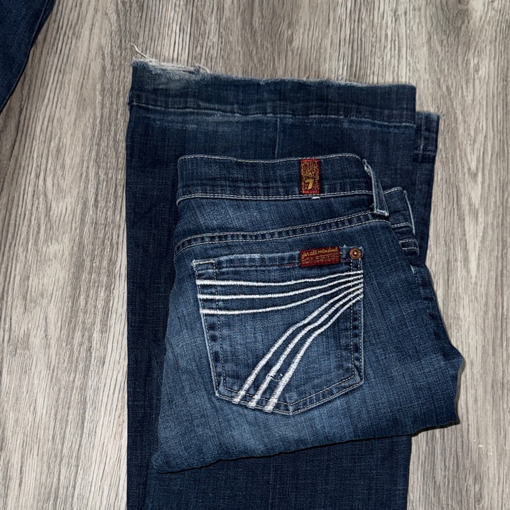 7 For All Mankind Dark Blue Flare Jeans